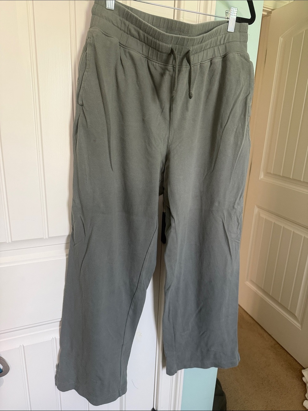 Pact Women's Olive Wide Leg Drawstring Pants